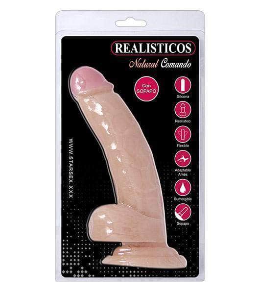 Dildo Comando Realista con Ventosa Silicona 20 cm - STARSEX