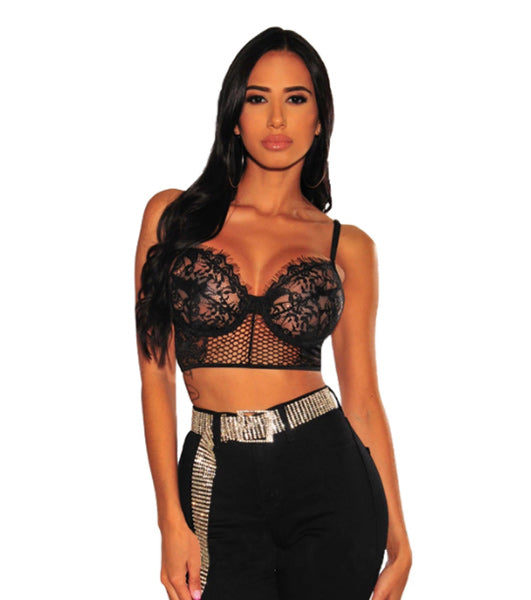Sostén Encaje Negro Pandora