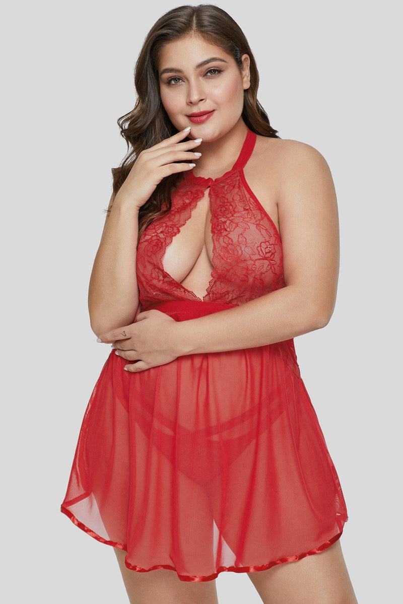 Babydoll Semitransparente Rojo Emma