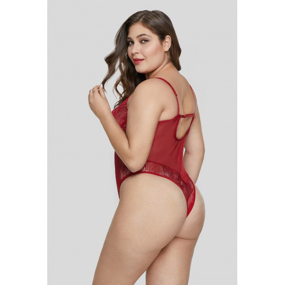 Body lenceria encaje rojo - Abby